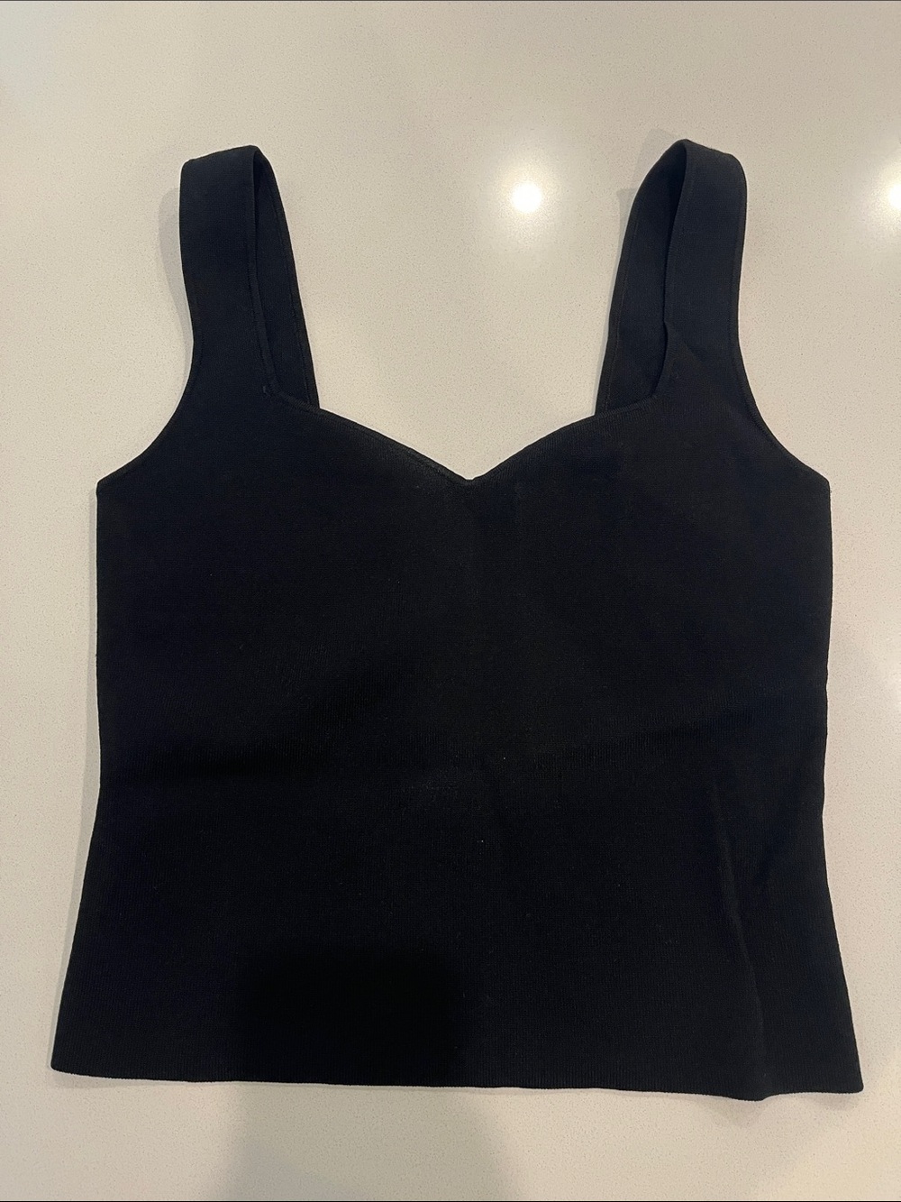 Vince Black Sweetheart-Neck Knit Tank
